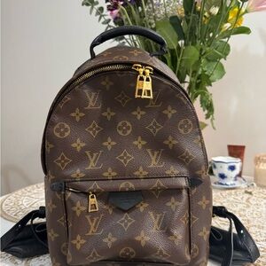 Louis Vuitton Brown Monogram Mini Backpack with Black Accents and Gold Hardware